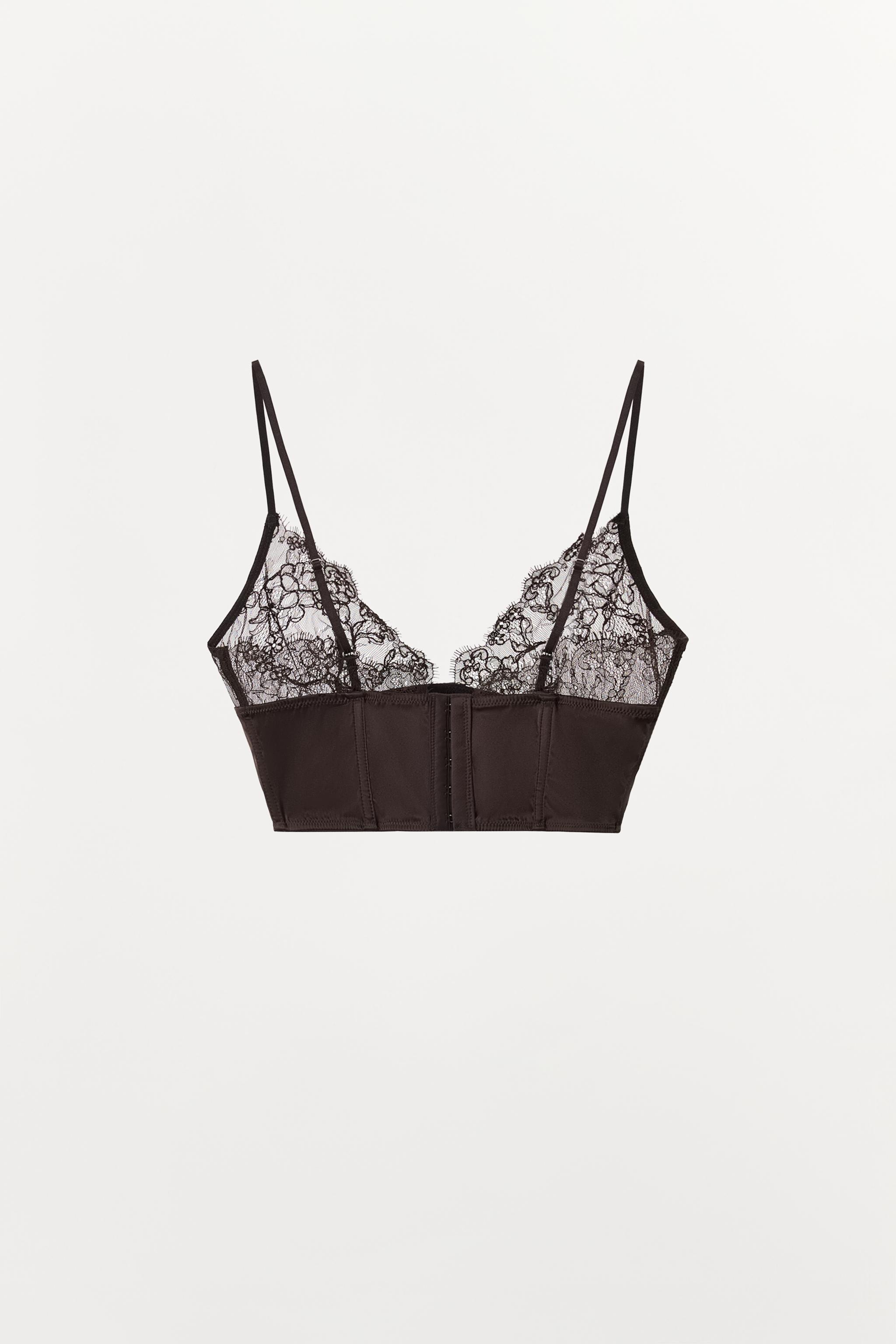 SATIN EFFECT LACE COMBINATION BRALETTE